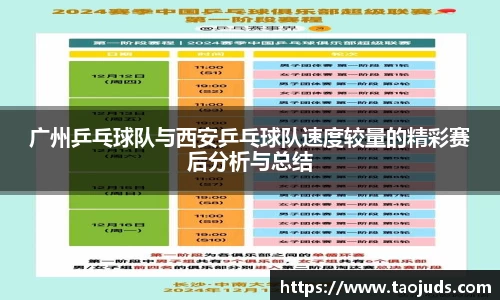 广州乒乓球队与西安乒乓球队速度较量的精彩赛后分析与总结